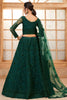 Mesmerizing Green Embroidery Work Net Function Wear Lehenga Choli