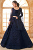 Fabulously Navy Blue Stone Work Net Wedding Wear Lehenga Choli