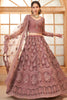 Majestic Mauve Thread Work Net Function Wear Lehenga Choli