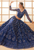 Enchanting Navy Blue Embroidered Net Reception Wear Lehenga Choli