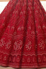 Beautiful Red Thread Embroidered Net Event Wear Lehenga Choli