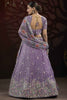 Dazzling Lilac Embroidered Net Bridesmaid Lehenga Choli With Dupatta