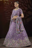 Dazzling Lilac Embroidered Net Bridesmaid Lehenga Choli With Dupatta