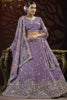 Dazzling Lilac Embroidered Net Bridesmaid Lehenga Choli With Dupatta