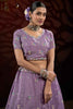 Dazzling Lilac Embroidered Net Bridesmaid Lehenga Choli With Dupatta