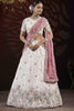 Amazing Off-White Embroidered Net Reception Wear Lehenga Choli