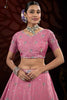 Astonishing Pink Sequins Net Wedding Wear Lehenga Choli 