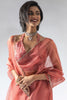 Dazzling Peach Plain Shaded Organza Casual Wear Saree With Blouse