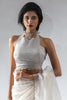 Stunning White Plain Shaded Organza Function Wear Saree With Blouse