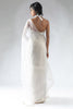 Stunning White Plain Shaded Organza Function Wear Saree With Blouse