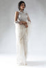 Stunning White Plain Shaded Organza Function Wear Saree With Blouse