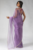 Delightful Lavender Plain Shaded Organza Party Wear Saree With Blouse