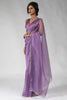 Delightful Lavender Plain Shaded Organza Party Wear Saree With Blouse