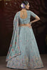 Impressive Blue Thread Work Net Reception Wear Lehenga Choli