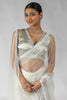 Pretty White Lace Border Work Net Function Wear Pre-Stitched Saree