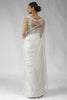 Pretty White Lace Border Work Net Function Wear Pre-Stitched Saree