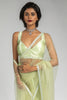 Delightful Light-Green Lace Work Net Party Wear Pre-Stitched Saree
