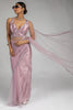 Precious Lilac color Lace Work Net Function Wear Pre-Stitched Saree