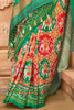 Pretty Green Patola Print Silk Event Wear Saree With Blouse