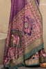 Alluring Purple Digital Print Silk Wedding Wear Saree With Blouse