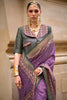 Alluring Purple Digital Print Silk Wedding Wear Saree With Blouse