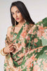 Glamorous Green Floral Printed Organza Function Wear Saree