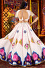 Unique White Digital Printed Gaji Silk Festival Wear Lehenga Choli With Dupatta