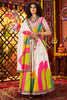 Marvelous White Mirror Work Silk Navratri Wear Lehenga Choli And Dupatta