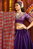 Captivating Purple Silk Traditional Navratri Lehenga With Thread Embroidered Choli