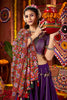 Captivating Purple Silk Traditional Navratri Lehenga With Thread Embroidered Choli