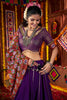 Captivating Purple Silk Traditional Navratri Lehenga With Thread Embroidered Choli