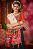 Precious Teal Blue Cotton Navratri Lehenga Choli With Thread Work Dupatta