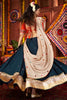 Precious Teal Blue Cotton Navratri Lehenga Choli With Thread Work Dupatta