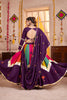 Bewitching Purple Mirror Work Cotton Navratri Lehenga Choli With Dupatta
