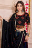 Attractive Black Thread Embroidered Cotton Traditional Lehenga Choli With Dupatta