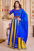 Attractive Royal Blue Cotton Lace Work Traditional Lehenga Choli With Dupatta