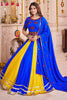 Attractive Royal Blue Cotton Lace Work Traditional Lehenga Choli With Dupatta