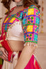 Tantalizing Multi-Color Cotton Navratri Lehenga Thread Work Choli