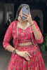 Cherished Pink Floral Print Tussar Silk Party Wear Lehenga Choli