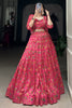 Cherished Pink Floral Print Tussar Silk Party Wear Lehenga Choli