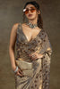 Ravishing Golden Zarkan Work Satin Party Wear Saree With Blouse
