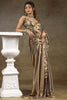 Ravishing Golden Zarkan Work Satin Party Wear Saree With Blouse