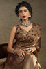 Stunning Golden Zarkan Work Satin Reception Wear Saree With Blouse
