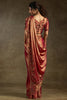 Shocking Peach Diamond Work Satin Wedding Wear Saree With Blouse