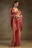 Shocking Peach Diamond Work Satin Wedding Wear Saree With Blouse