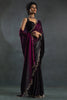 Wonderful Wine Diamond Work Satin Party Wear Saree With Blouse