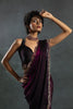 Wonderful Wine Diamond Work Satin Party Wear Saree With Blouse