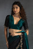 Marvelous Teal Blue Zarkan Work Satin Wedding Wear Saree With Blouse