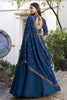 Glorious Teal Blue Thread Embroidery Georgette Wedding Lehenga Choli