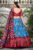 Awesome Sky-Blue Patola Printed Silk Traditional Lehenga Choli